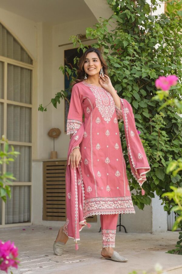 Elegant Dobby Cotton Designer Suit - Image 7