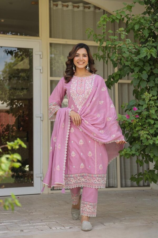 Elegant Dobby Cotton Designer Suit - Image 2