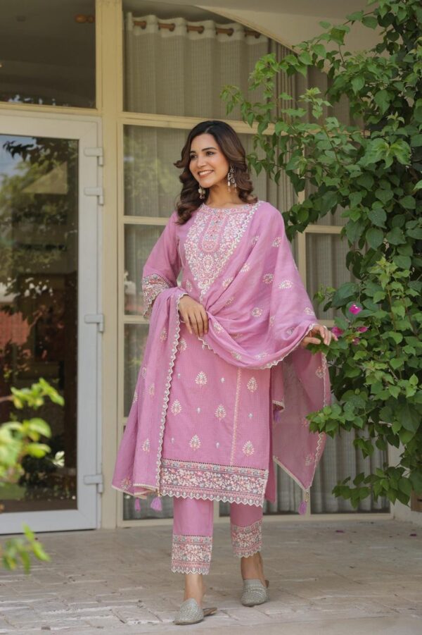 Elegant Dobby Cotton Designer Suit - Image 3