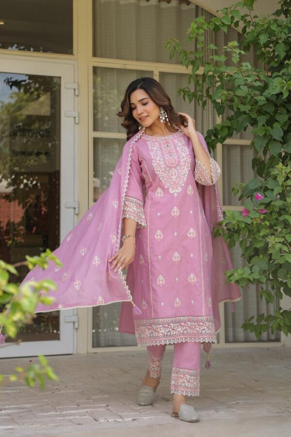 Elegant Dobby Cotton Designer Suit - Image 4