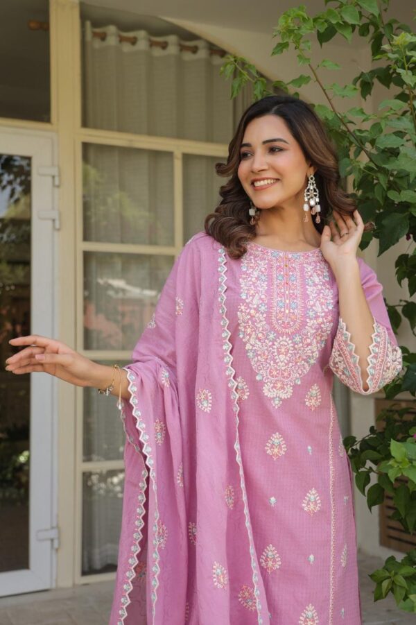 Elegant Dobby Cotton Designer Suit - Image 5