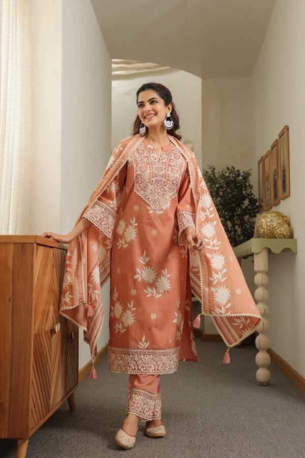 Elegant Cotton Designer Suit - Image 7