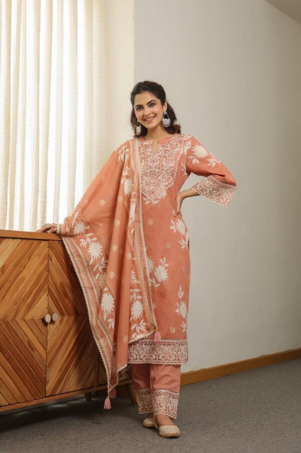 Elegant Cotton Designer Suit - Image 6