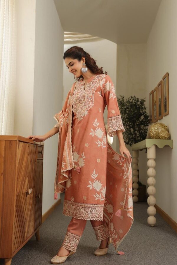 Elegant Cotton Designer Suit - Image 5