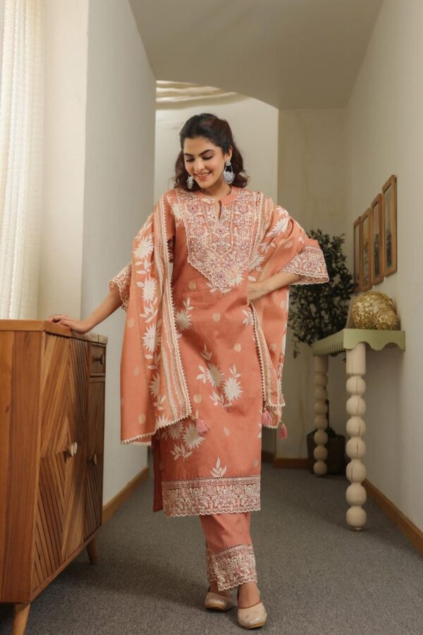 Elegant Cotton Designer Suit - Image 4