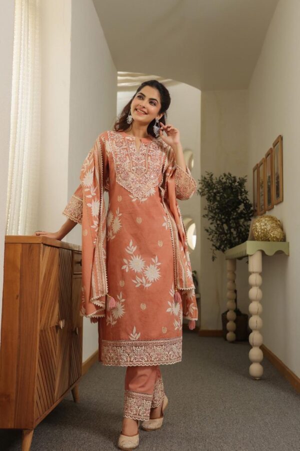 Elegant Cotton Designer Suit - Image 2