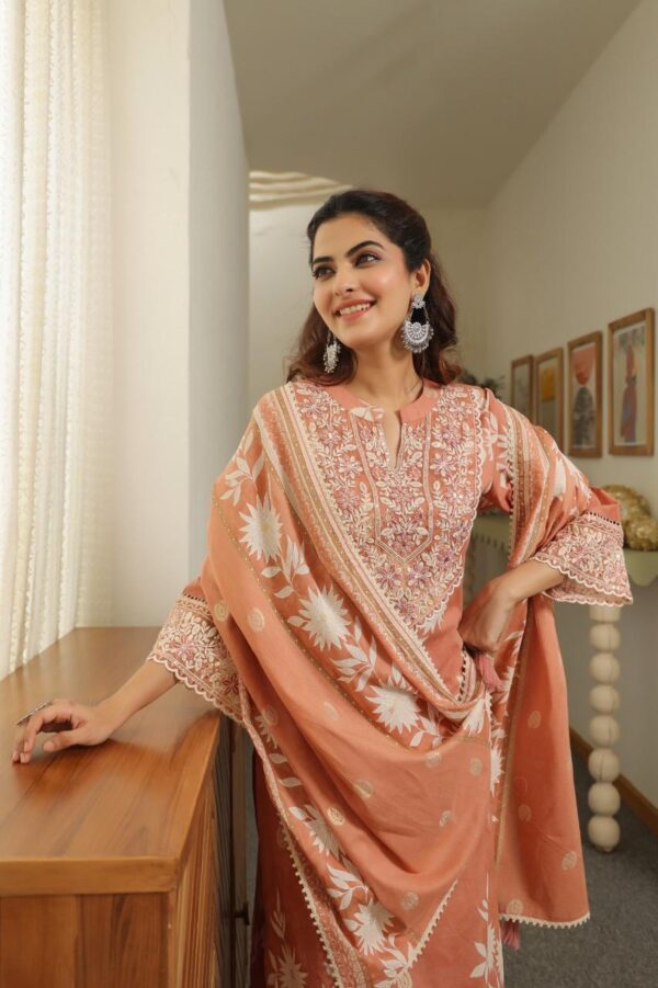 Elegant Cotton Designer Suit - Image 3
