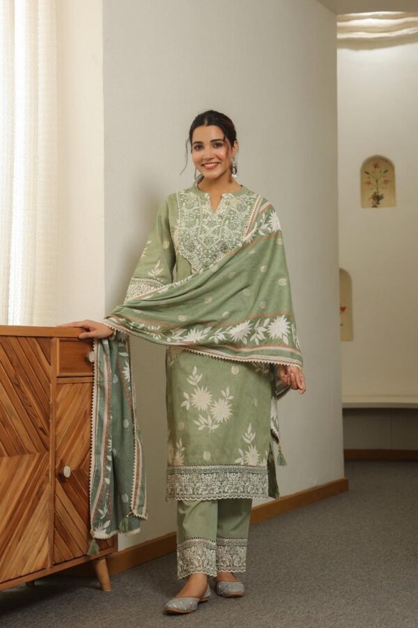 Elegant Cotton Designer Suit - Image 7