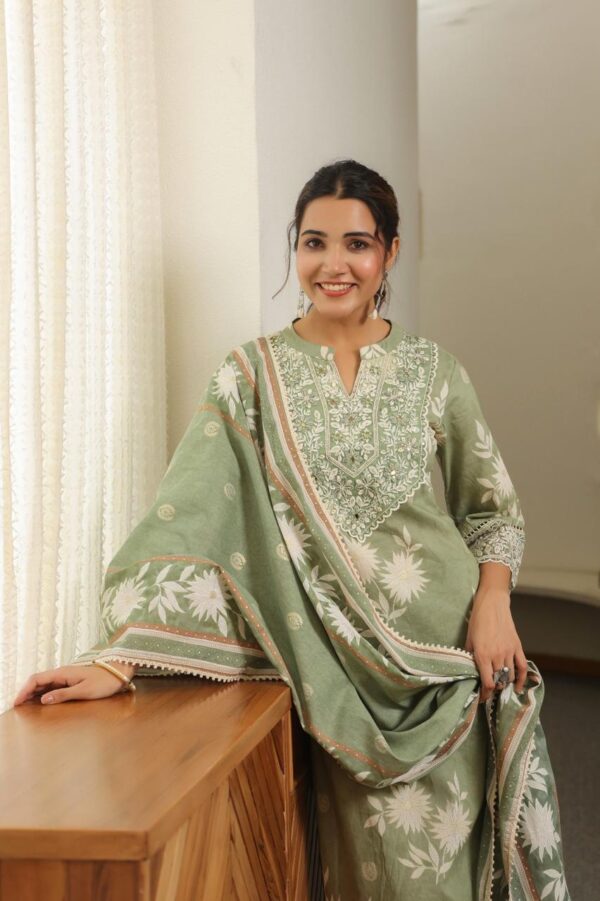 Elegant Cotton Designer Suit - Image 4