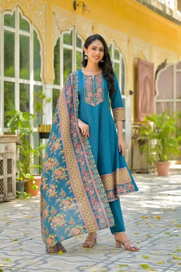 Embellished Cotton 3PC Kurta Set