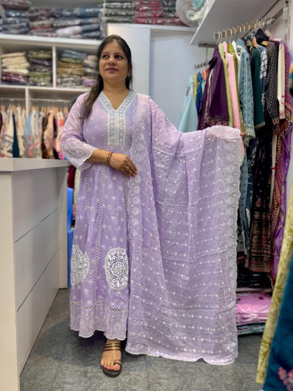 Mul Cotton Anarkali Set - Image 3