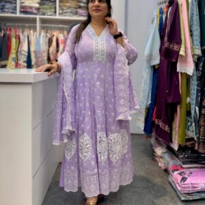 Mul Cotton Anarkali Set