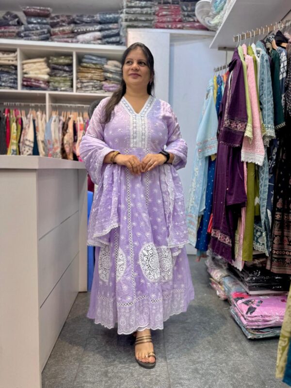Mul Cotton Anarkali Set - Image 2