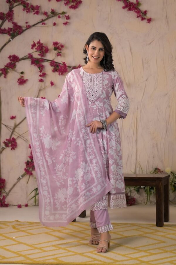 Heavy Rayon Anarkali Set - Image 3