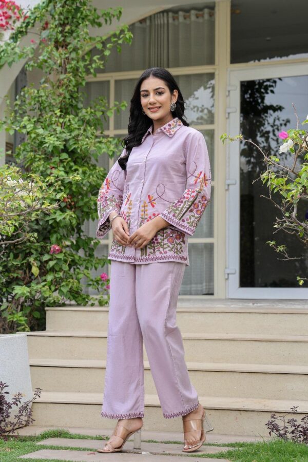 Premium Mul Cotton Front Open Cord Sets - Image 4