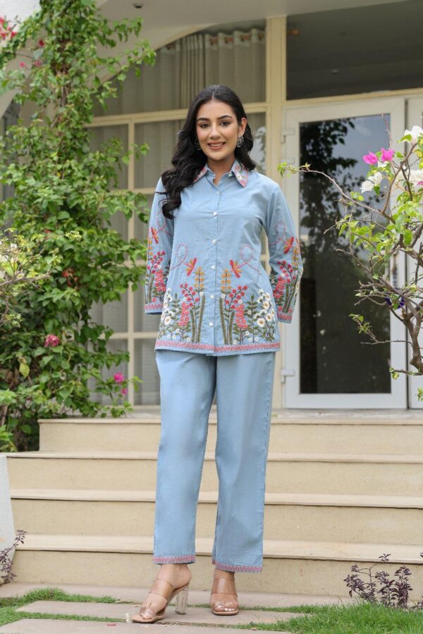Premium Mul Cotton Front Open Cord Sets - Image 6