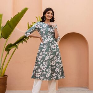 Premium Pure Cotton A-Line Kurta Set