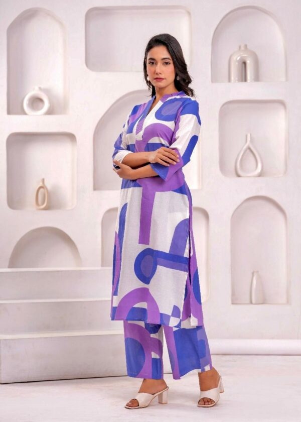 Elegant Cotton Digital Prints Cord Set - Image 3