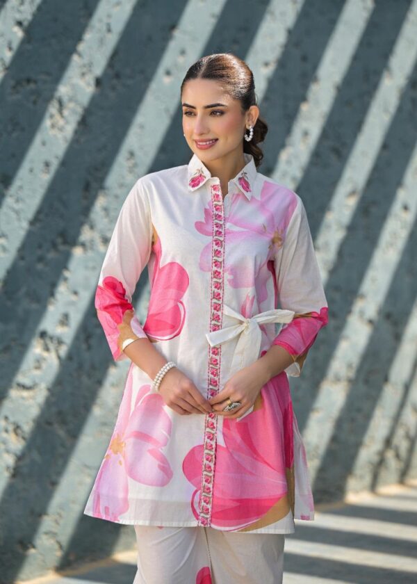 Elegant Floral Print Cord Set - Image 2