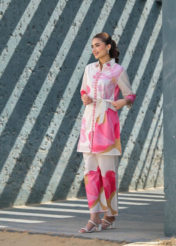 Elegant Floral Print Cord Set - Image 4