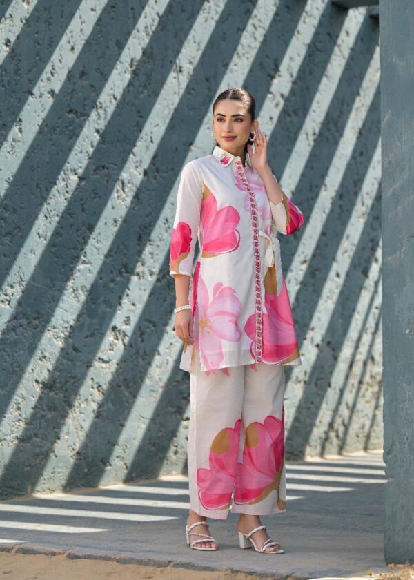 Elegant Floral Print Cord Set