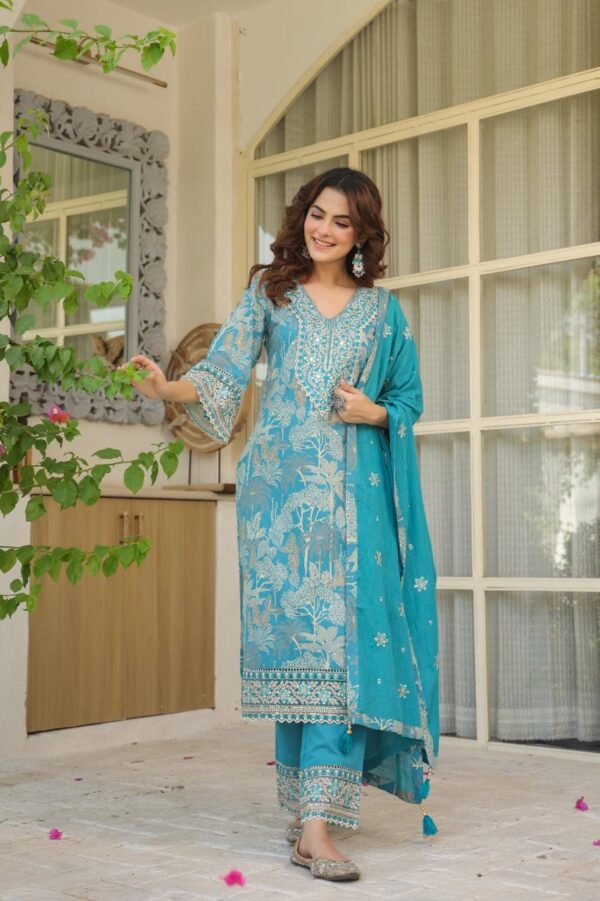 Premium Cotton Designer 3pc Kurta - Image 2