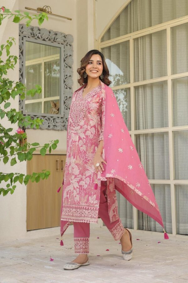 Premium Cotton Designer 3pc Kurta - Image 4