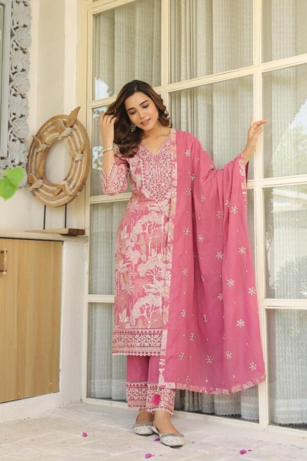 Premium Cotton Designer 3pc Kurta - Image 5