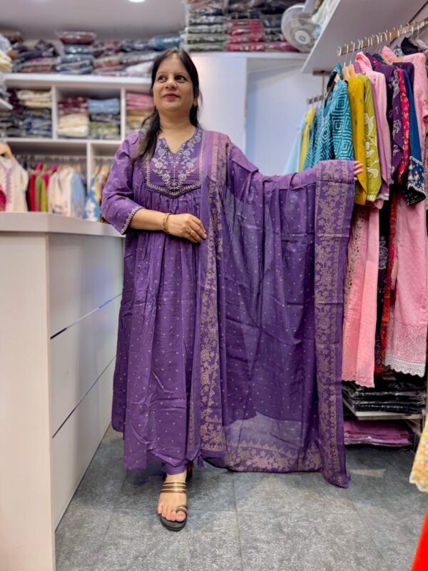 Premium 3PC A-Line Flared Kurta - Image 2