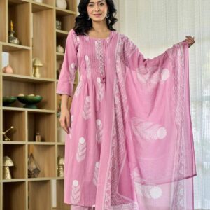 Premium Mul Cotton A-Line Kurta Set
