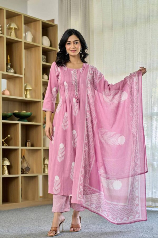Premium Mul Cotton A-Line Kurta Set
