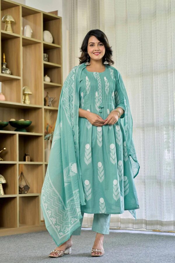 Premium Mul Cotton A-Line Kurta Set - Image 3