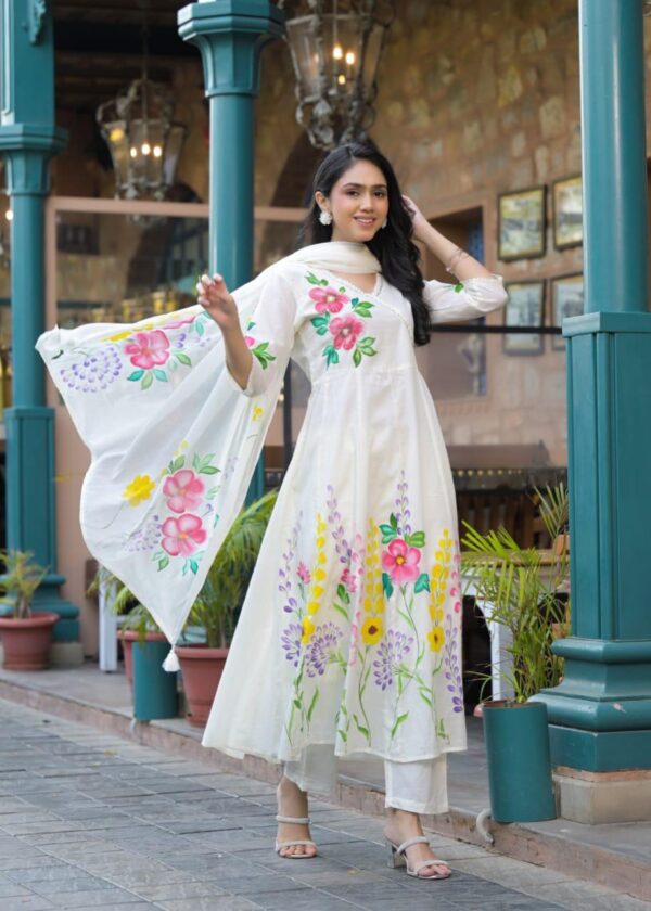 Premium Mul Cotton Anarkali 3pc Set