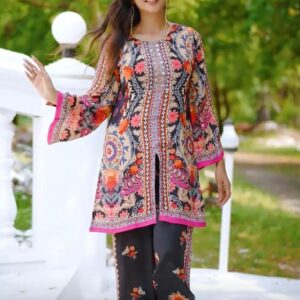 Pure Crape Digital Prints Cord Set