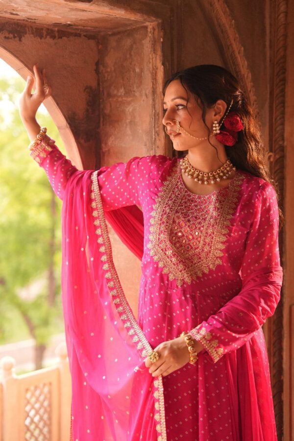 Pure Chinon  Anarkali Set - Image 3