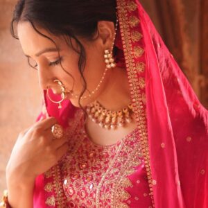 Pure Chinon  Anarkali Set