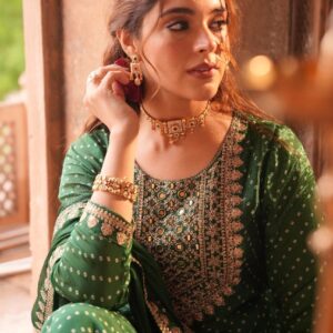 Pure Chinon  Anarkali Set