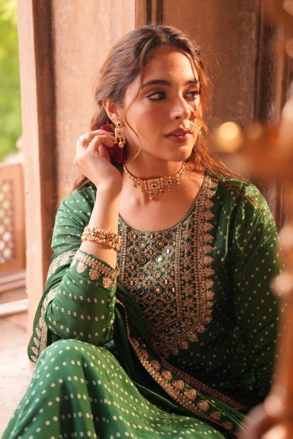 Pure Chinon  Anarkali Set