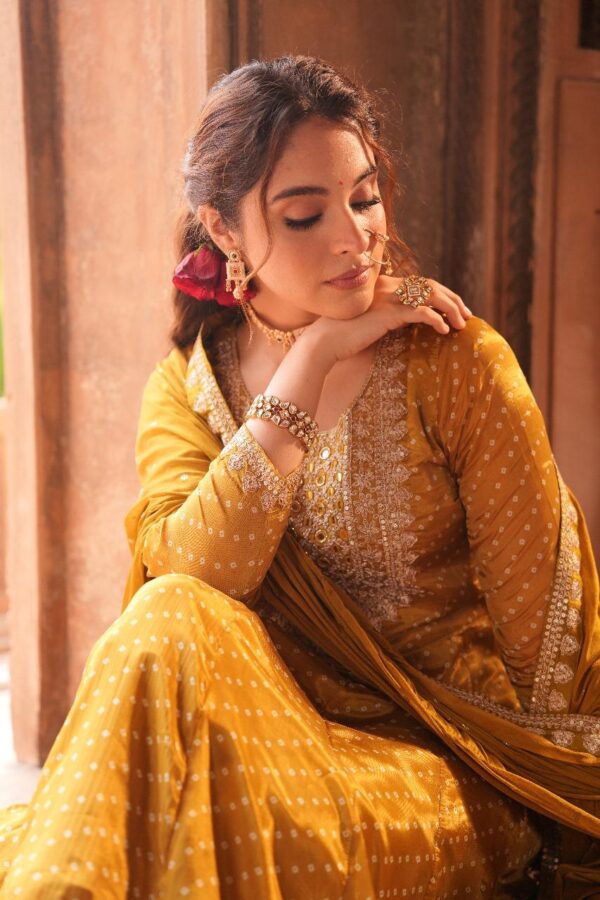 Pure Chinon  Anarkali Set