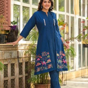 Premium Cotton 3pc Sleeves Kurti