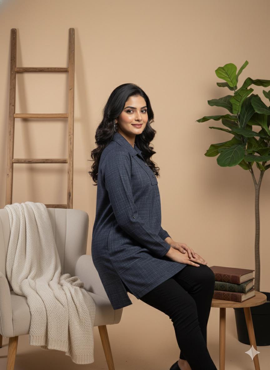 Premium Knitted Cotcot Wool Designer Top - Image 2